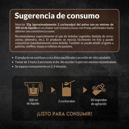 Sugerencias de uso de la proteína vegana Sport sabor chocolate Living Foods.