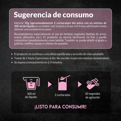 Sugerencias de uso de la proteína vegana Sport sabor fresa Living Foods.