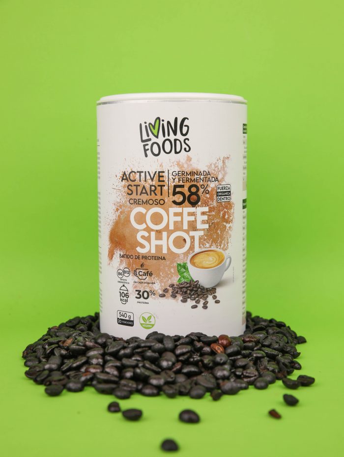 Batido de alimentos germinados y fermentados sabor caramelo.