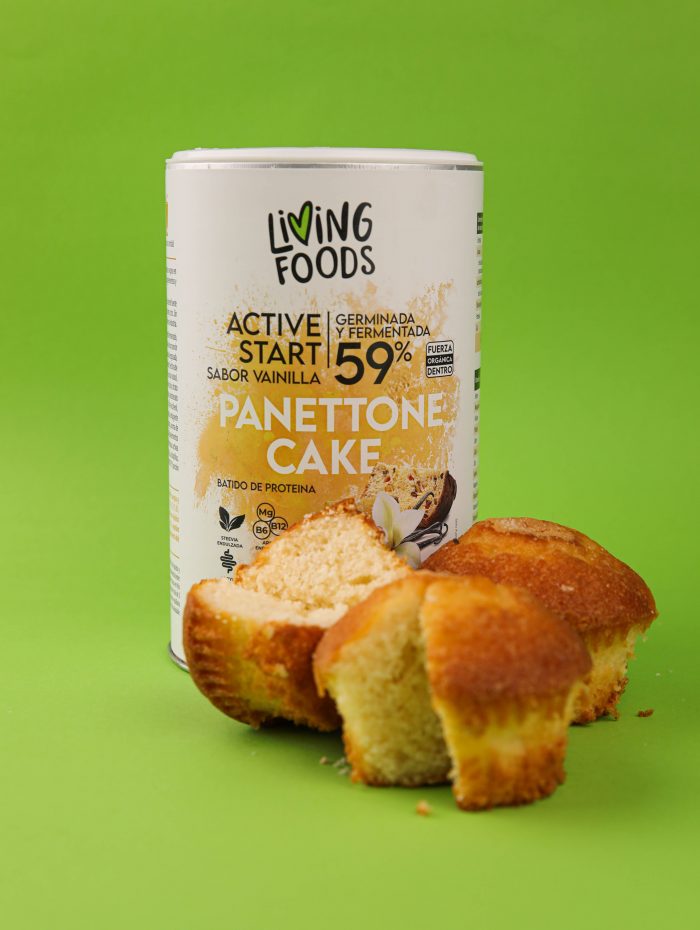 Batido de alimentos germinados y fermentados sabor panettone.