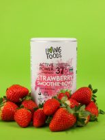 Batido de alimentos germinados y fermentados sabor fresa.